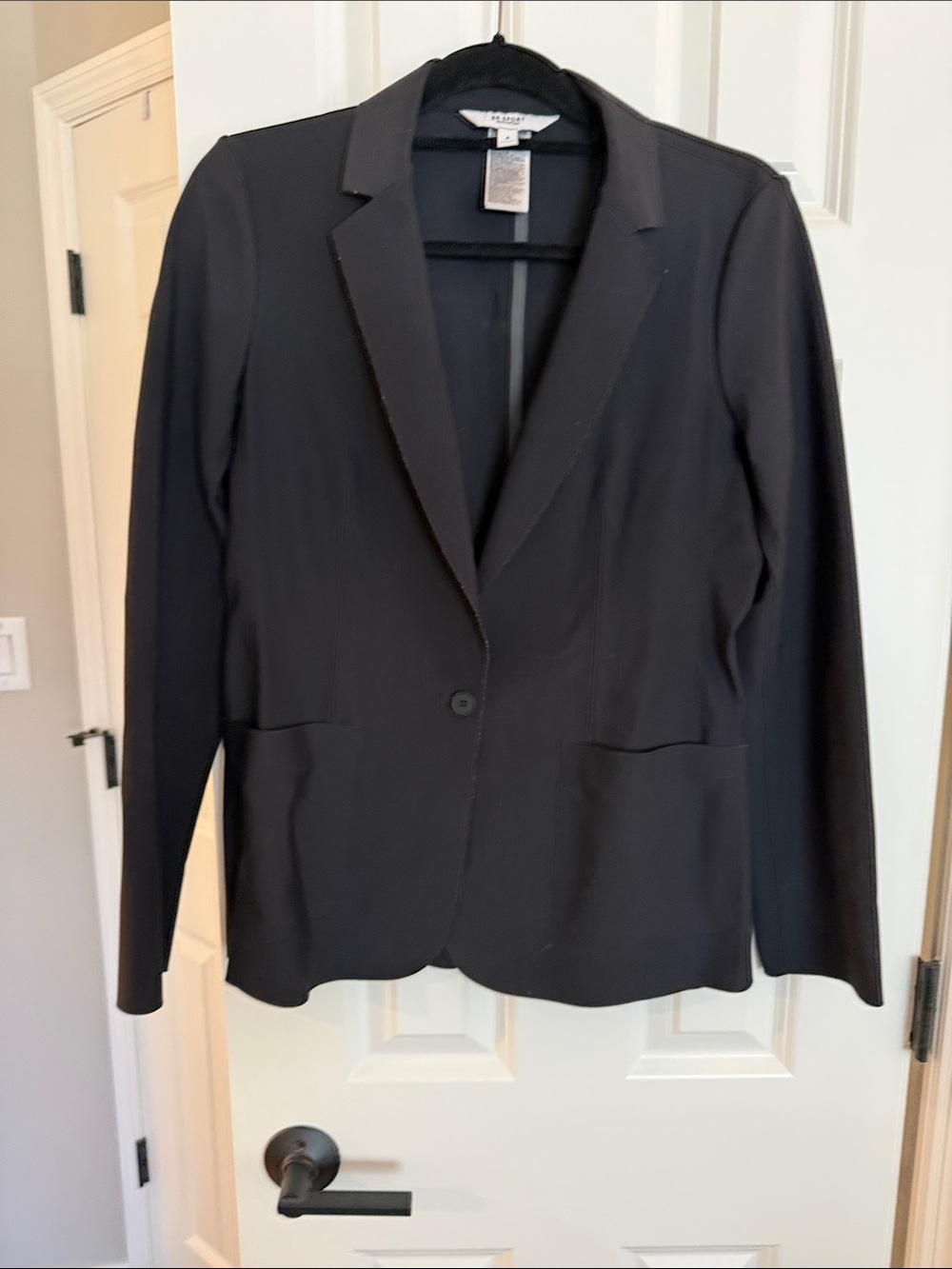 Banana Republic Black Single-Button Knit Blazer